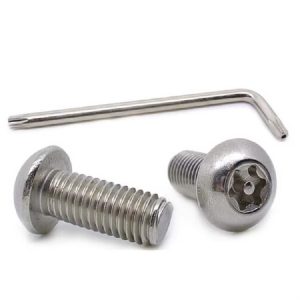 Метрические винты Torx с полукруглой головкой из нержавеющей стали/титана с черным оксидированием, устойчивые к несанкционированному доступу